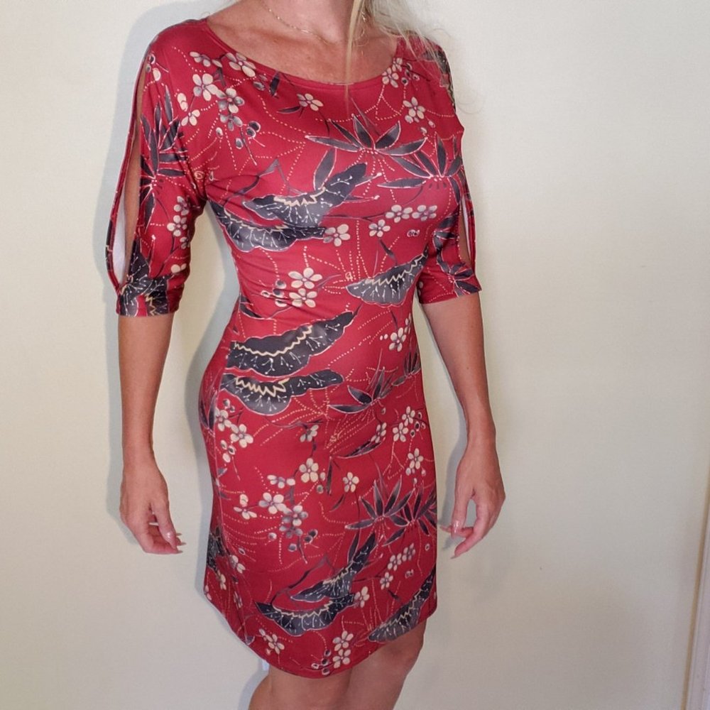 Mirrors Floral print bodycon midi dress SIze 22